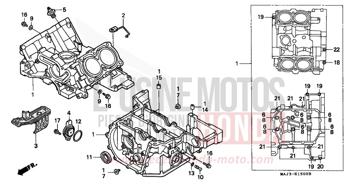 CARTER MOTEUR de Pan-European ABS MUTE BLACK METALLIC (NH359) 1997